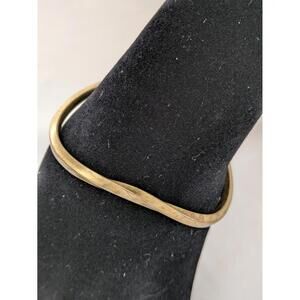 Twisted Metal Cuff Bracelet, Simple Gold Tone Design, Minimalist Style